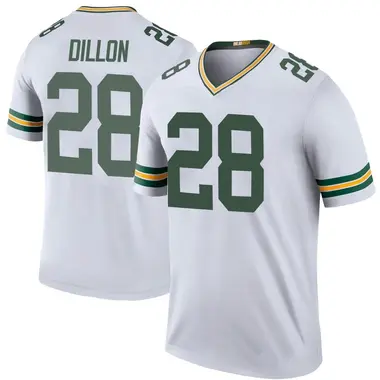 Green Bay Packers Nike Game Road Jersey - White - AJ Dillon - Youth