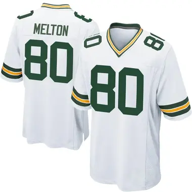 Bo Melton Men's Game White Green Bay Packers Jersey