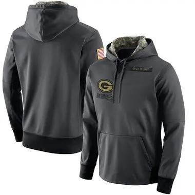 Men's Anthracite Green Bay Packers Salute to Service Player Performance Hoodie